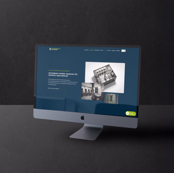 Seite zu mobilen Systemen der Website von Norrenbrock Technik auf einem Desktop-Monitor